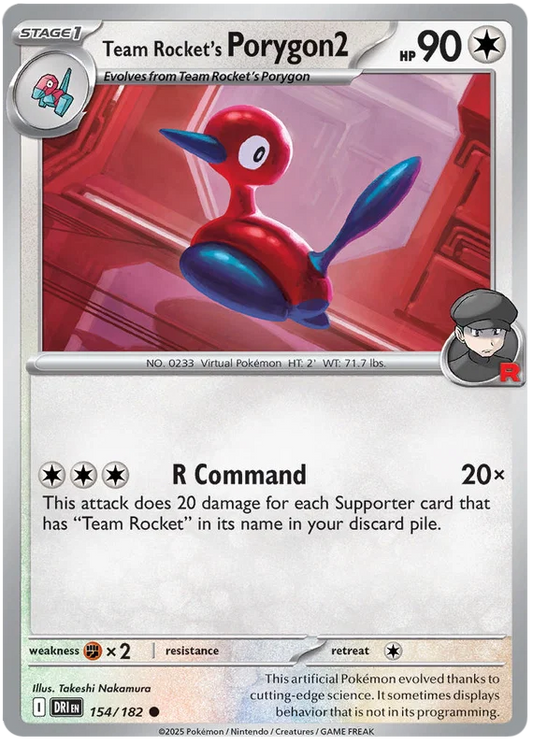 Team Rocket's Porygon2 common kaart #154 uit Pokémon Destined Rivals
