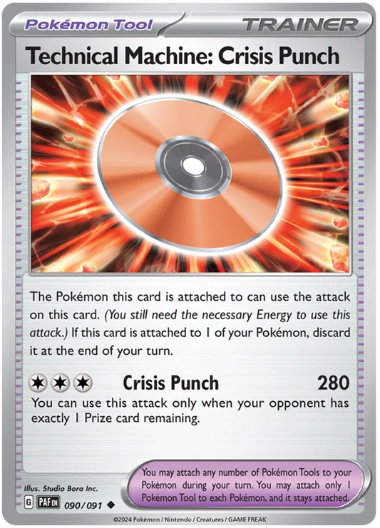 Technical Machine Crisis Punch common kaart uit de Paldean Fates set, kaartnummer 090