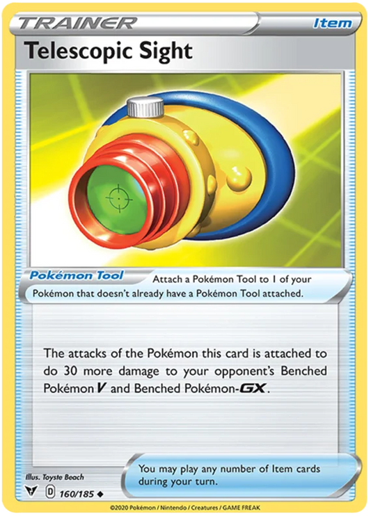 Telescopic Sight Pokémon Tool kaart uit Vivid Voltage, common #160/185