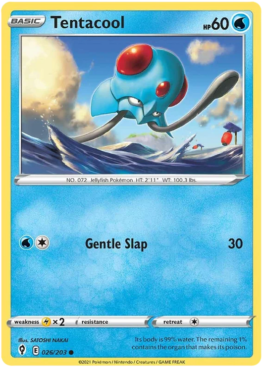 Tentacool common kaart uit Evolving Skies, losse Pokémon kaart voor verzamelaars en spelers