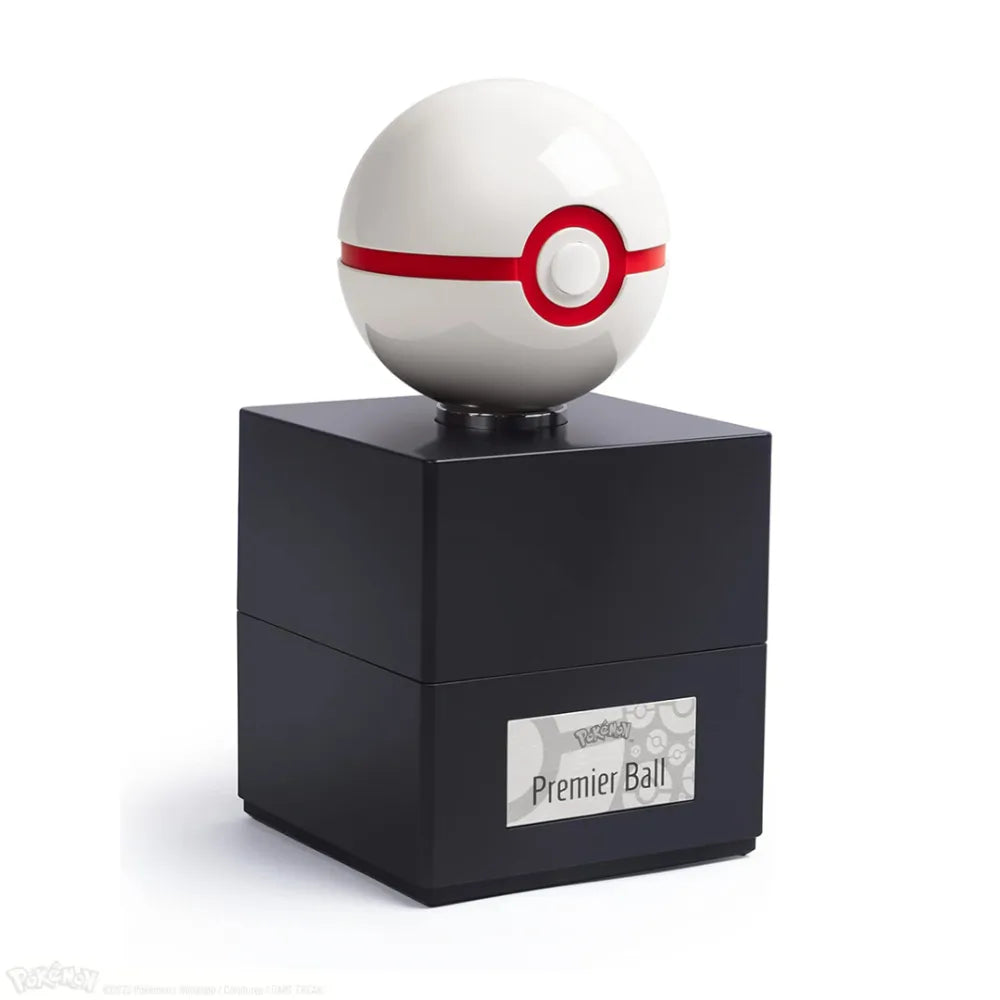 The Wand Company Pokémon Premier Ball Replica in luxe verlichte presentatiecase met metalen afwerking - achteraanzicht