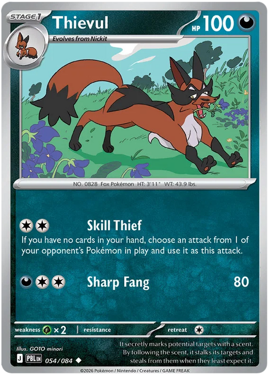 Thievul #054 common Pokémon kaart uit de Pitch Black set