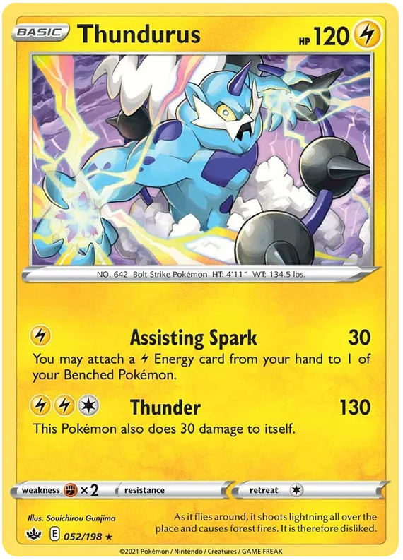 Thundurus common elektrische Pokémon kaart Chilling Reign kopen