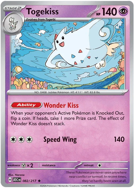 Togekiss Holo #082 uit de Ascended Heroes Pokémon kaartenset