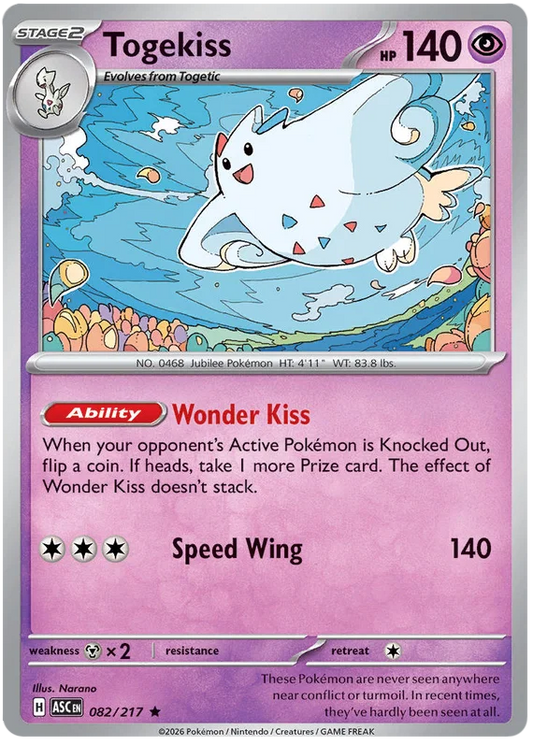Togekiss Holo #082 uit de Ascended Heroes Pokémon kaartenset