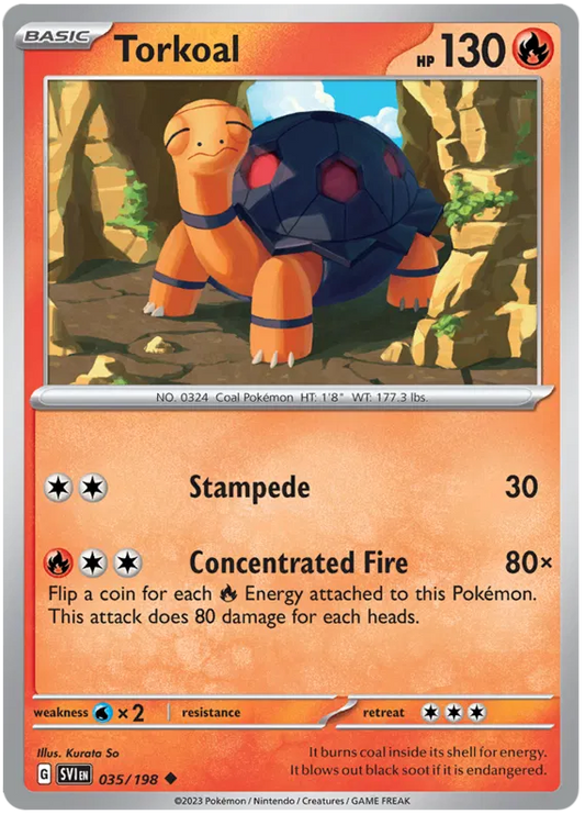 Torkoal common kaart #035 uit de Pokémon Scarlet & Violet basisset