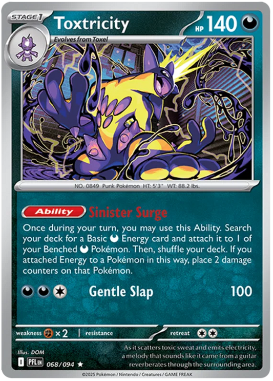 Toxtricity Holo Pokémon kaart nummer 068 uit de set Phantasmal Flames