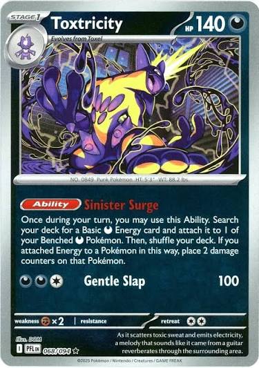 Toxtricity Reverse Holo kaart nummer 068 uit de Pokémon-set Phantasmal Flames