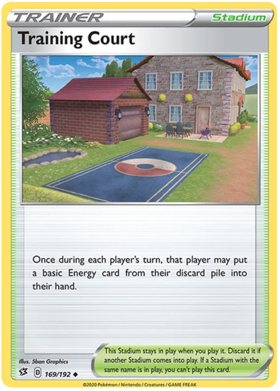 Training Court 169/192 Trainer Stadium kaart uit de Pokémon set Rebel Clash illustrated door 5ban Graphics