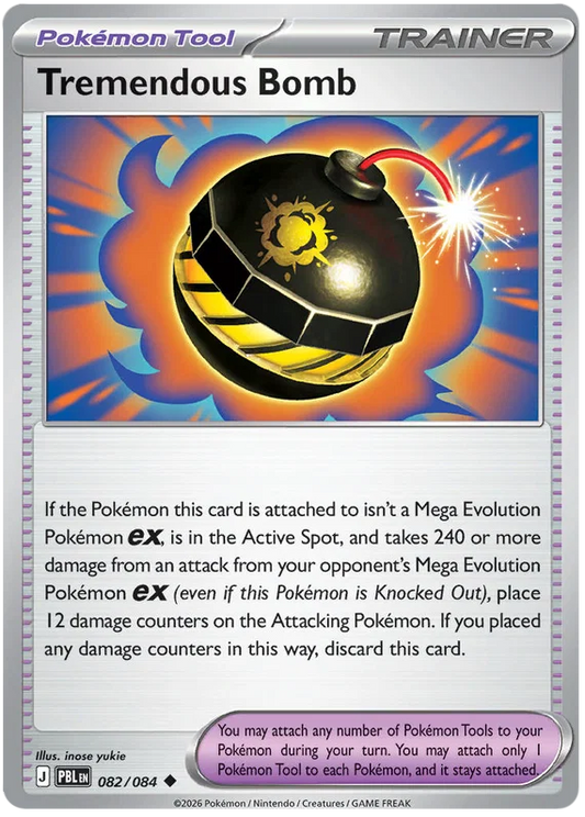 Tremendous Bomb #082 common Trainer kaart uit de Pitch Black Pokemon set