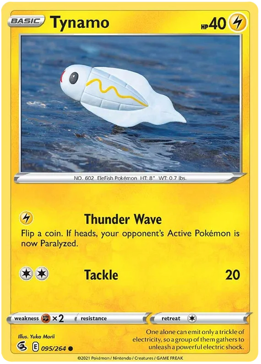 Tynamo common kaart #095/264 uit de Pokémon Fusion Strike set