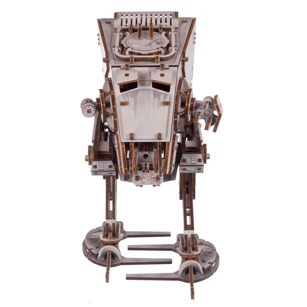 UGears AT-ST Walker Star Wars mechanisch houten bouwpakket miniatuur in verpakking - detailfoto