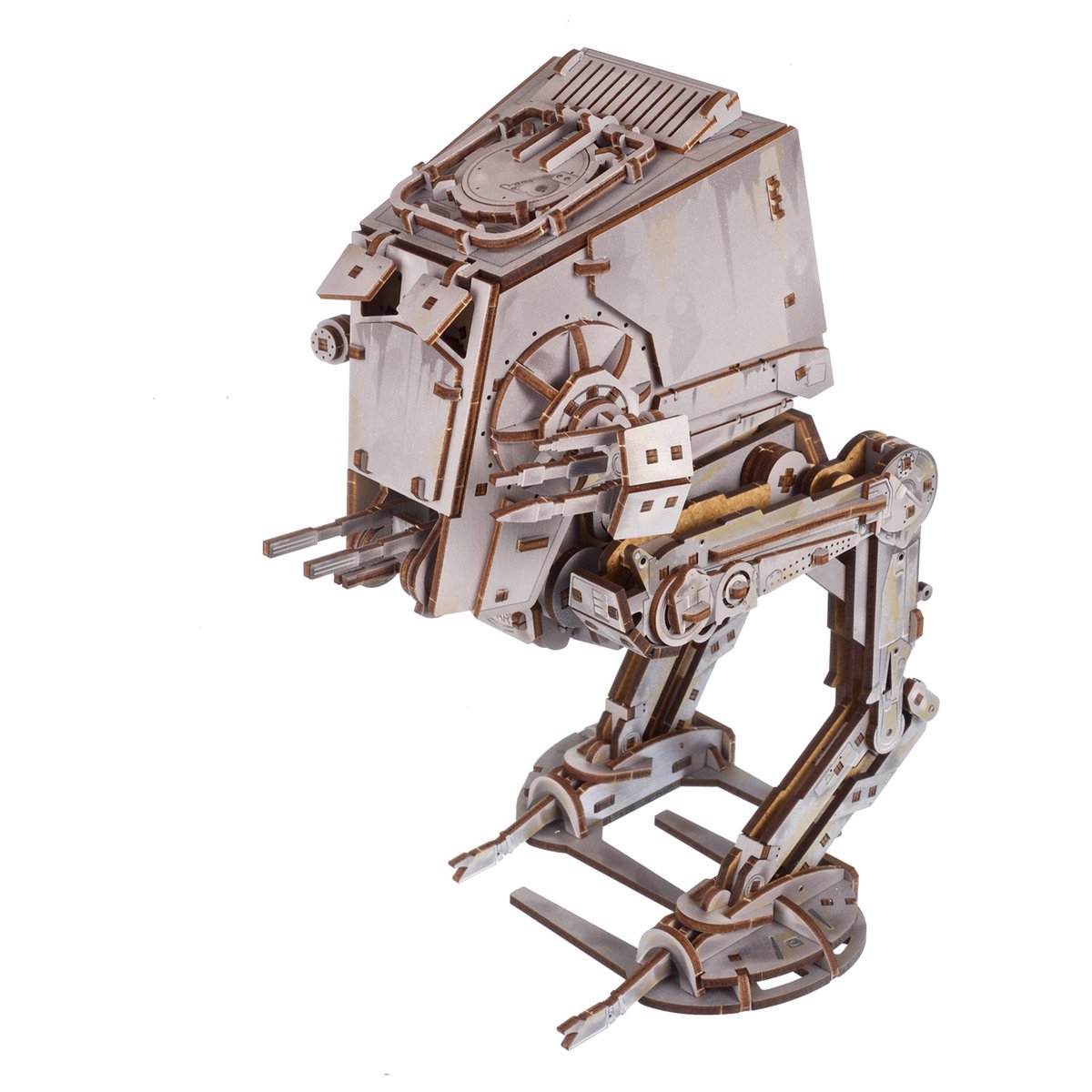UGears AT-ST Walker Star Wars mechanisch houten bouwpakket miniatuur in verpakking - achteraanzicht