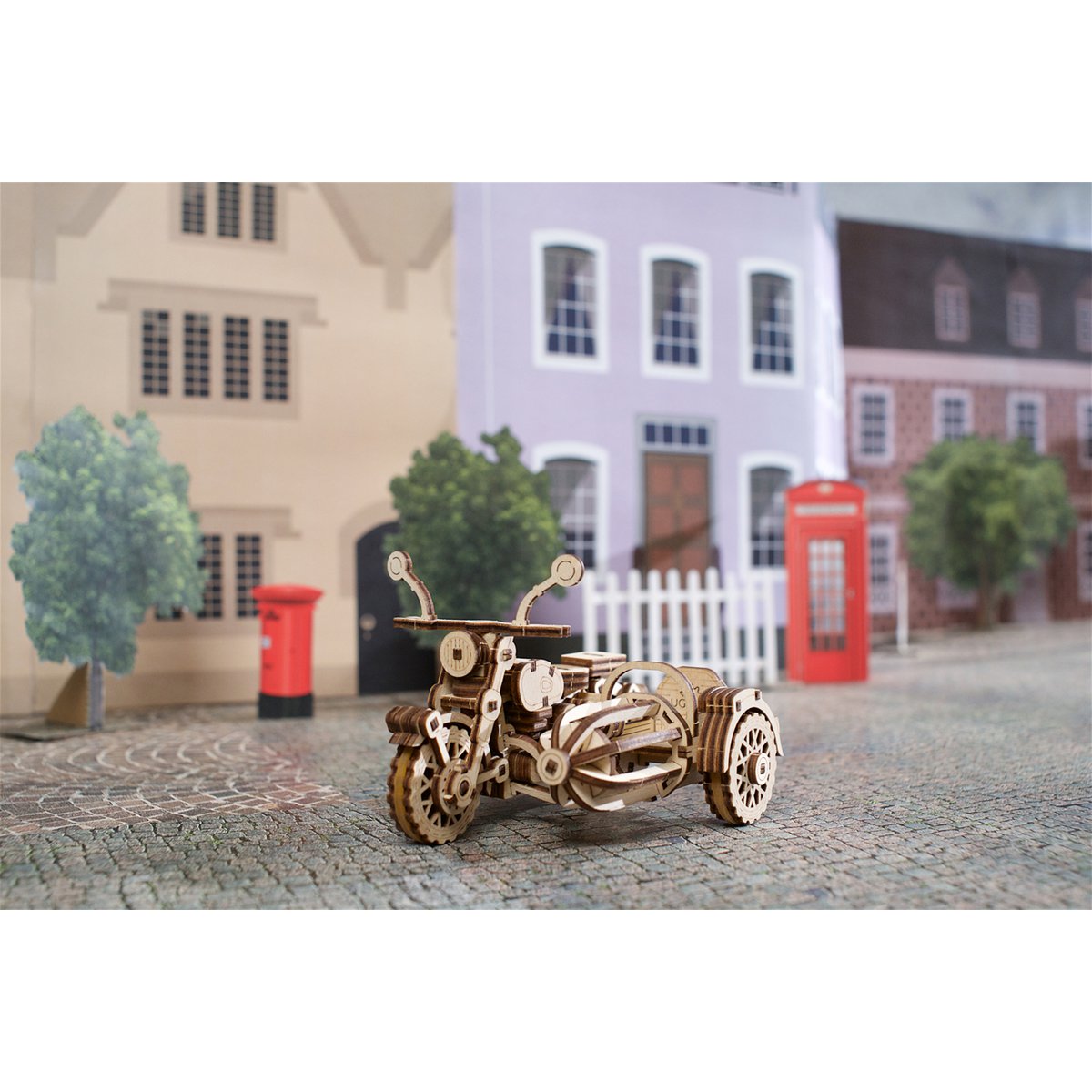 Ugears Hagrid's Flying Motorbike modelbouw houten 3D puzzel met zijspan uit Harry Potter collectie - detailfoto