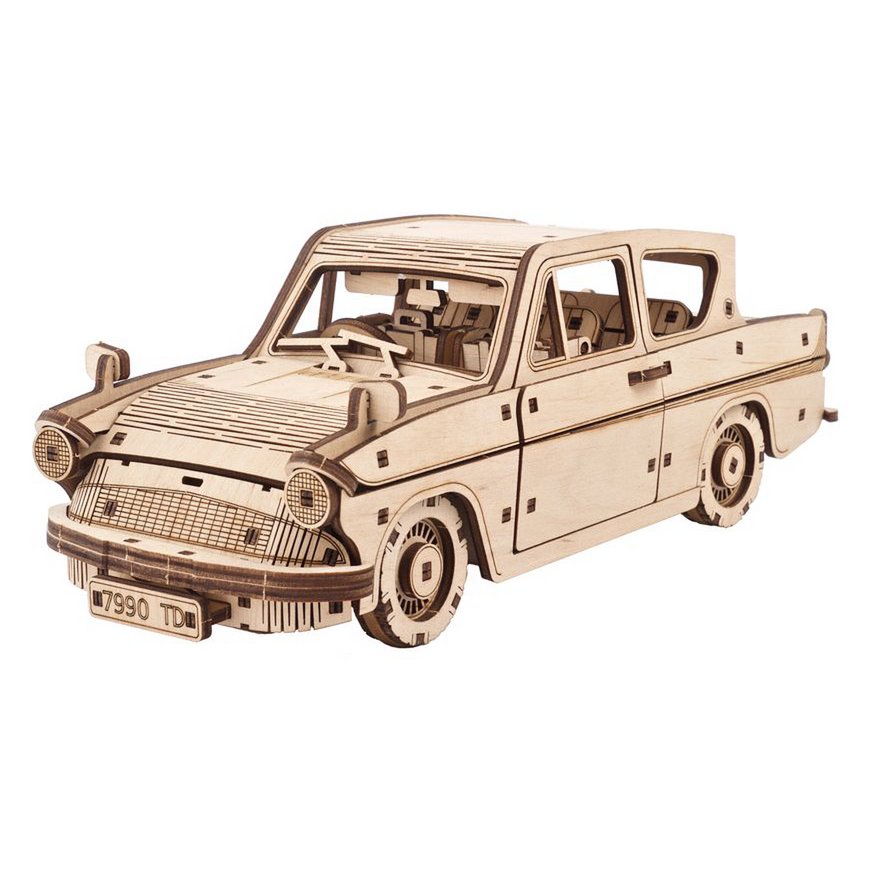 Ugears Harry Potter Flying Ford Anglia houten 3D puzzel modelauto - vooraanzicht
