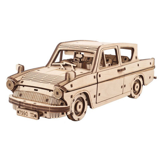 Ugears Harry Potter Flying Ford Anglia houten 3D puzzel modelauto - vooraanzicht