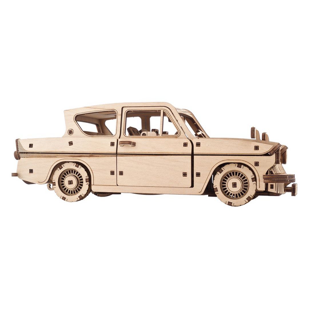 Ugears Harry Potter Flying Ford Anglia houten 3D puzzel modelauto - zijaanzicht