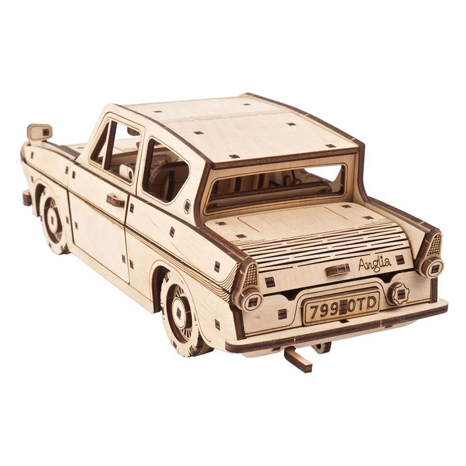 Ugears Harry Potter Flying Ford Anglia houten 3D puzzel modelauto - achteraanzicht
