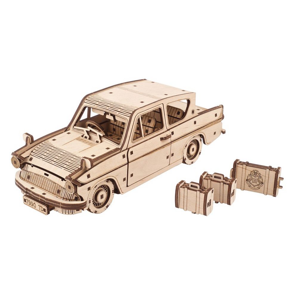Ugears Harry Potter Flying Ford Anglia houten 3D puzzel modelauto - vooraanzicht