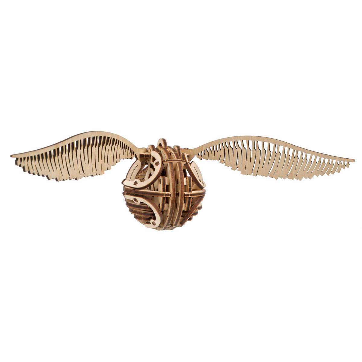 Ugears Harry Potter Golden Snitch houten 3D bouwpakket met fladderende vleugels - zijaanzicht