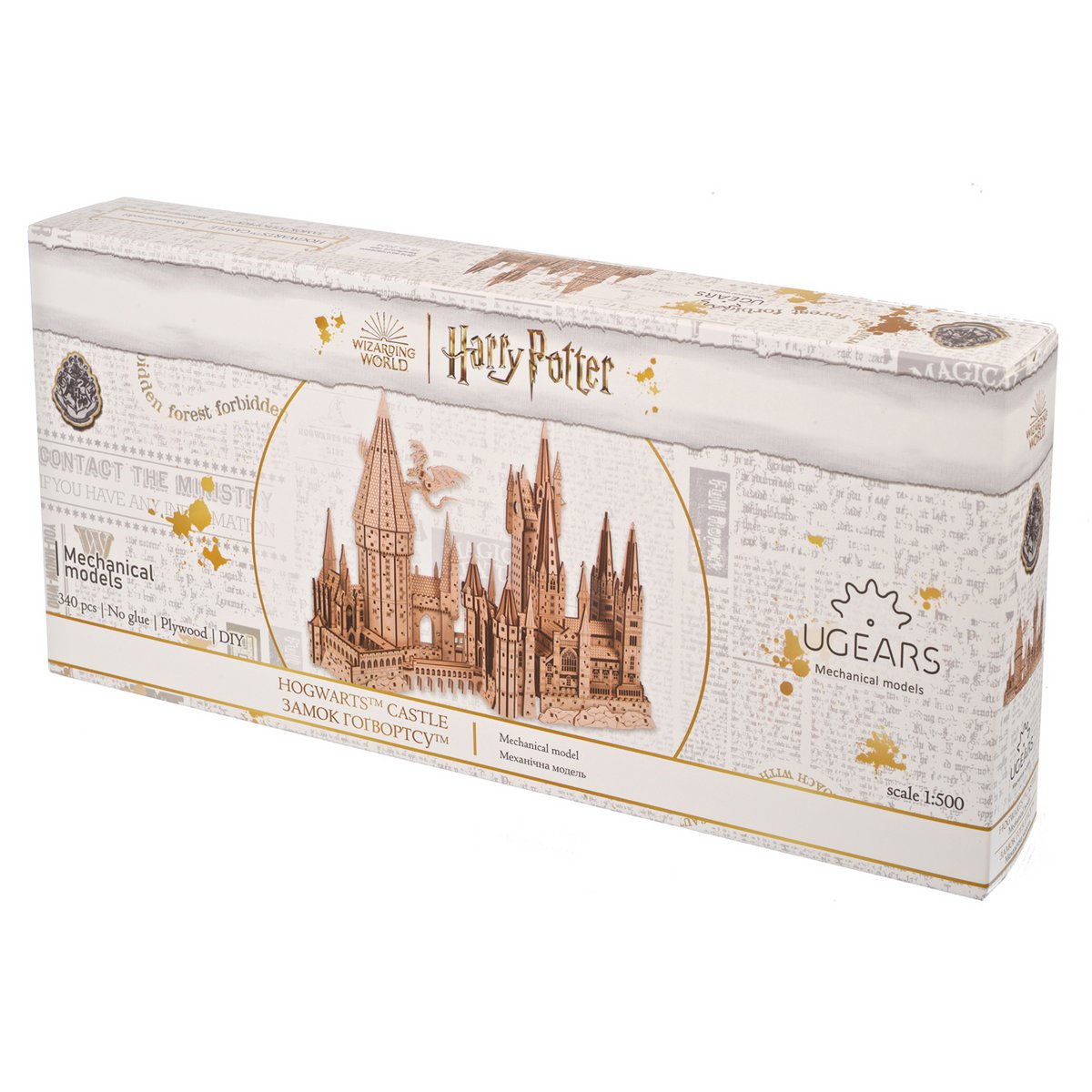 UGears Harry Potter Hogwarts Castle houten 3D bouwpakket met torens en bewegende trap - detailfoto