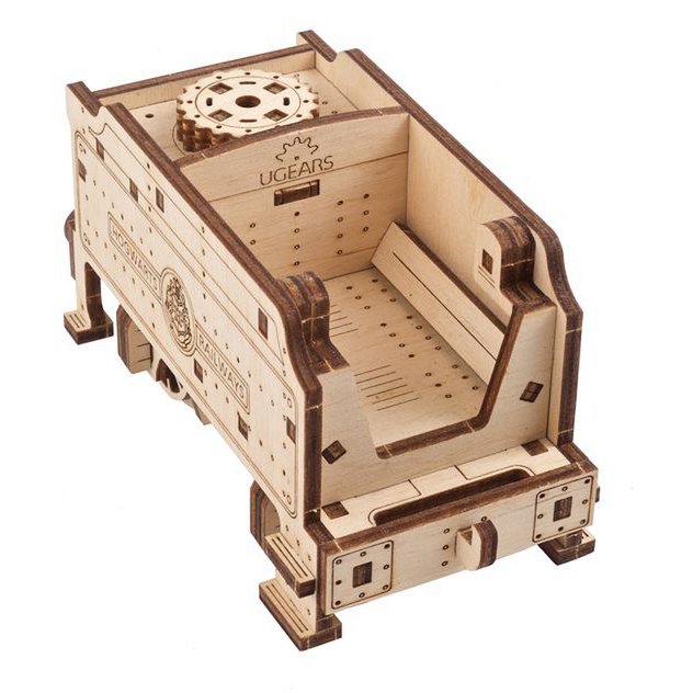 Ugears Harry Potter Hogwarts Express houten mechanisch modelbouwpakket met locomotief, tender en passagierswagon - vooraanzicht