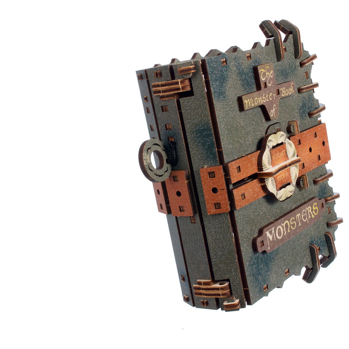 UGears Monster Book of Monsters houten 3D puzzel geïnspireerd op Harry Potter - zijaanzicht