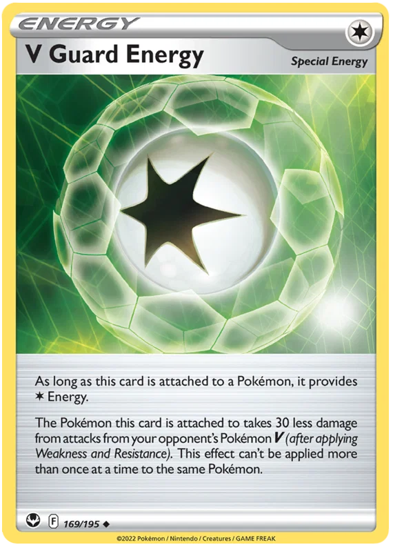 V Guard Energy common kaart 169/195 uit Pokémon Silver Tempest set
