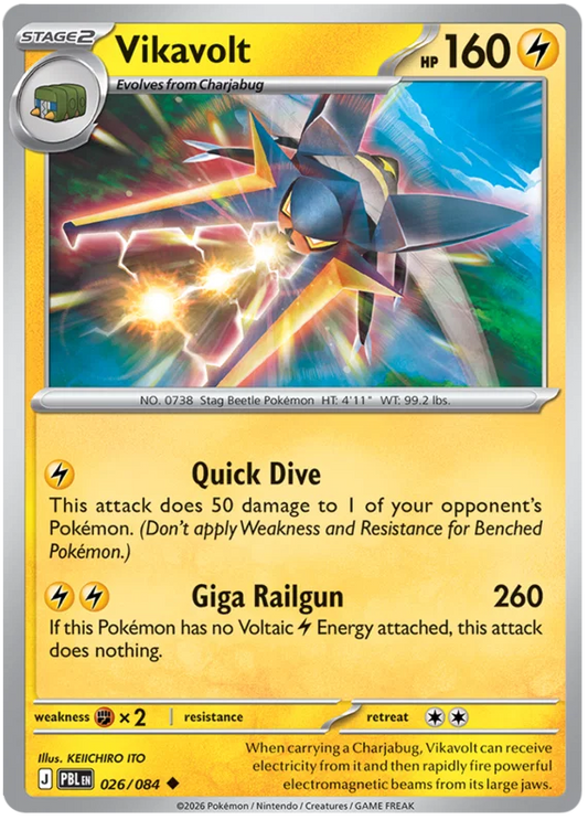 Vikavolt common Pokémon kaart nummer 026 uit de Pitch Black set