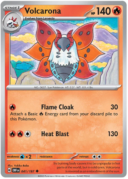 Volcarona common #041 Pokémon kaart uit de Obsidian Flames set