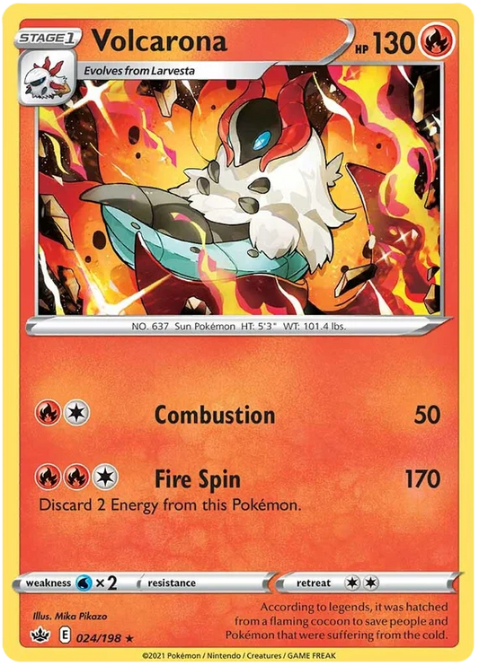 Volcarona common vuur Pokémon kaart Chilling Reign kopen