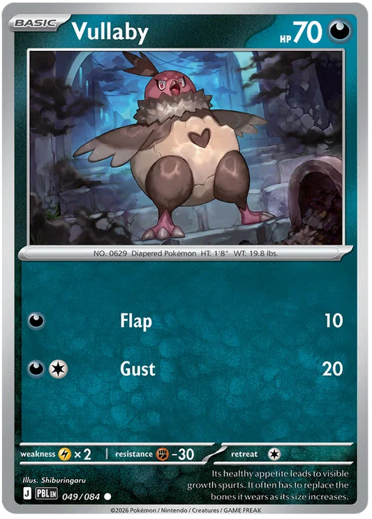 Vullaby #049 common Pokémon kaart uit de Pitch Black set