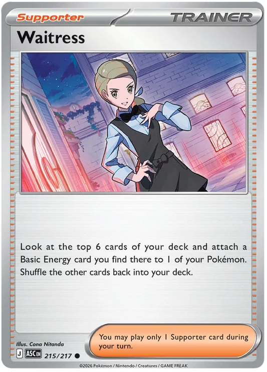 Waitress common kaart nummer 215 uit de Ascended Heroes kaartset