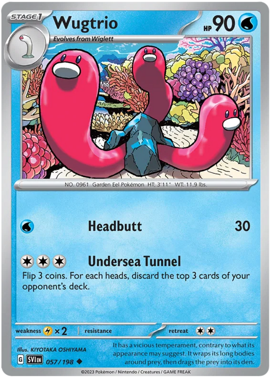 Wugtrio common kaart #057/198 uit de Pokémon Scarlet & Violet basisset
