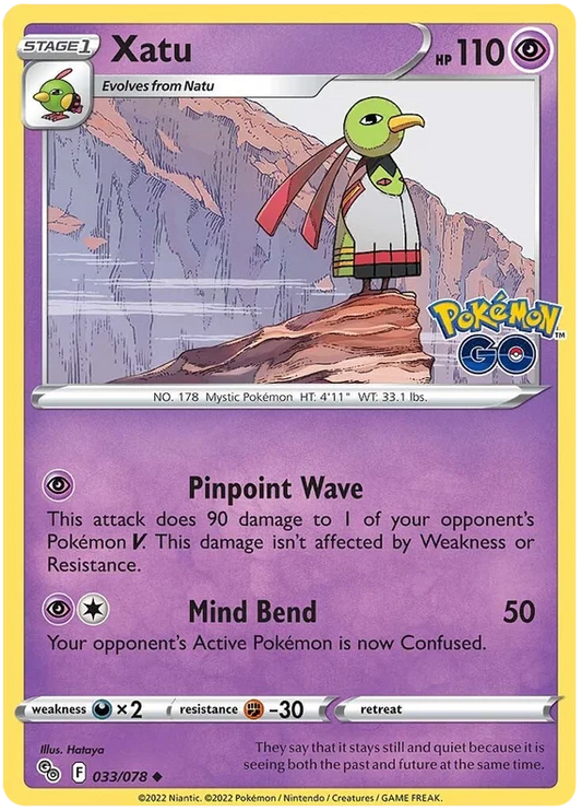 Xatu #033/078 common Pokémon kaart uit de Pokémon GO set