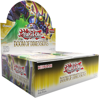 Yu-Gi-Oh Doom of Dimensions Boosterbox met officiële TCG uitbreiding verpakking - vooraanzicht