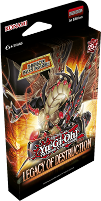 Yu-Gi-Oh Legacy of Destruction booster pack verpakking met artwork van Saffira Queen of Dragons