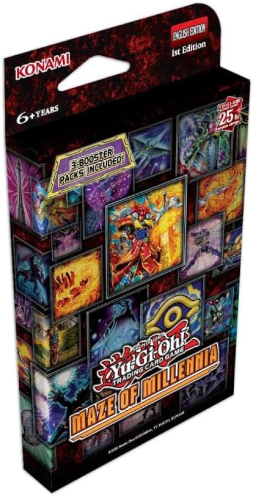 Yu-Gi-Oh Maze of Millennia booster pack verpakking met officiële TCG artwork