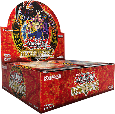 Geopende display box van Yu-Gi-Oh! Retro Pack 2 met 24 booster packs.