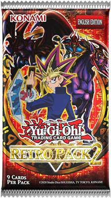 Vooraanzicht van een individueel Yu-Gi-Oh! Retro Pack 2 booster pack.